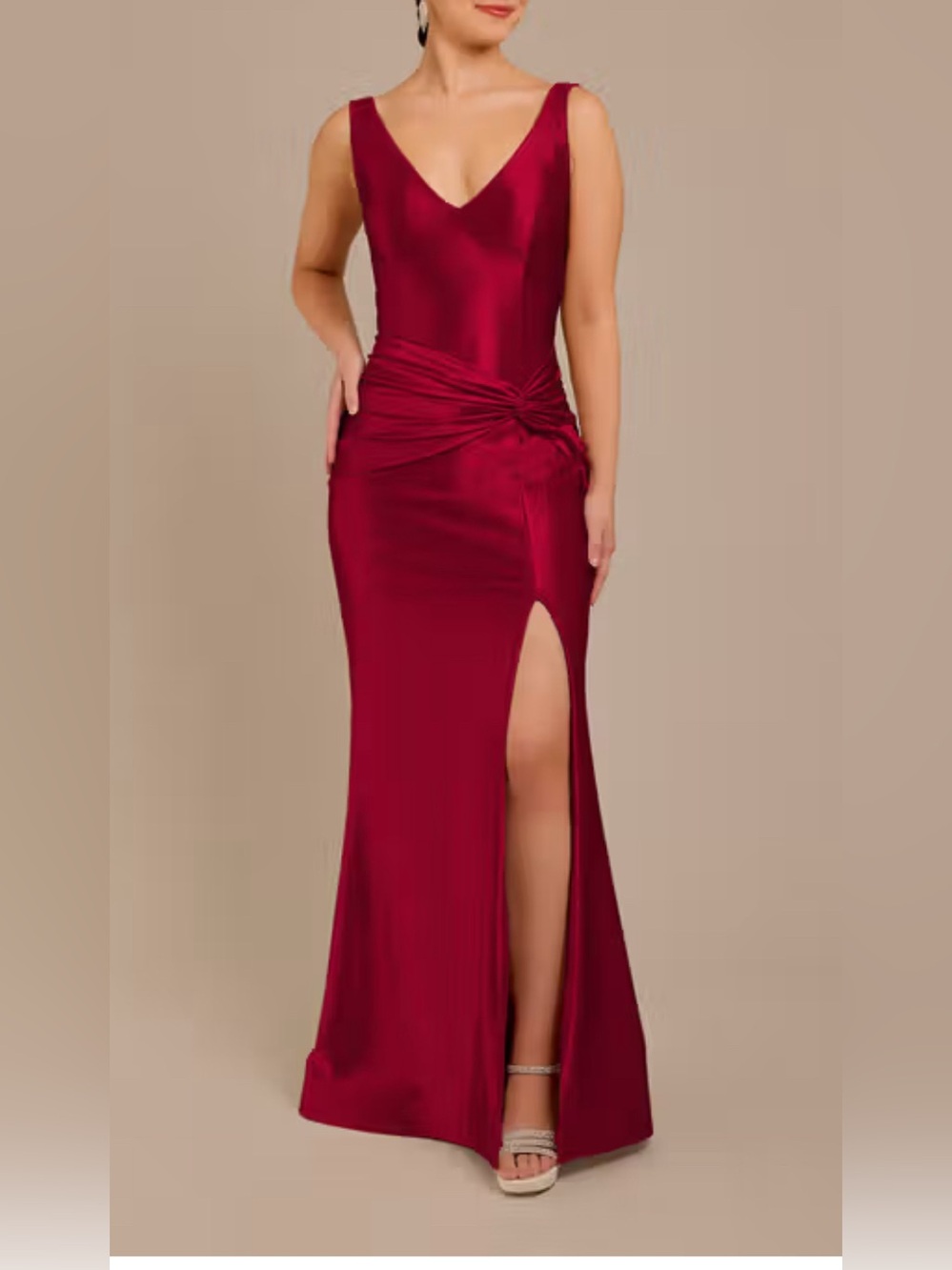 Galina Signature Sculpting Satin Tank Knot Dress
